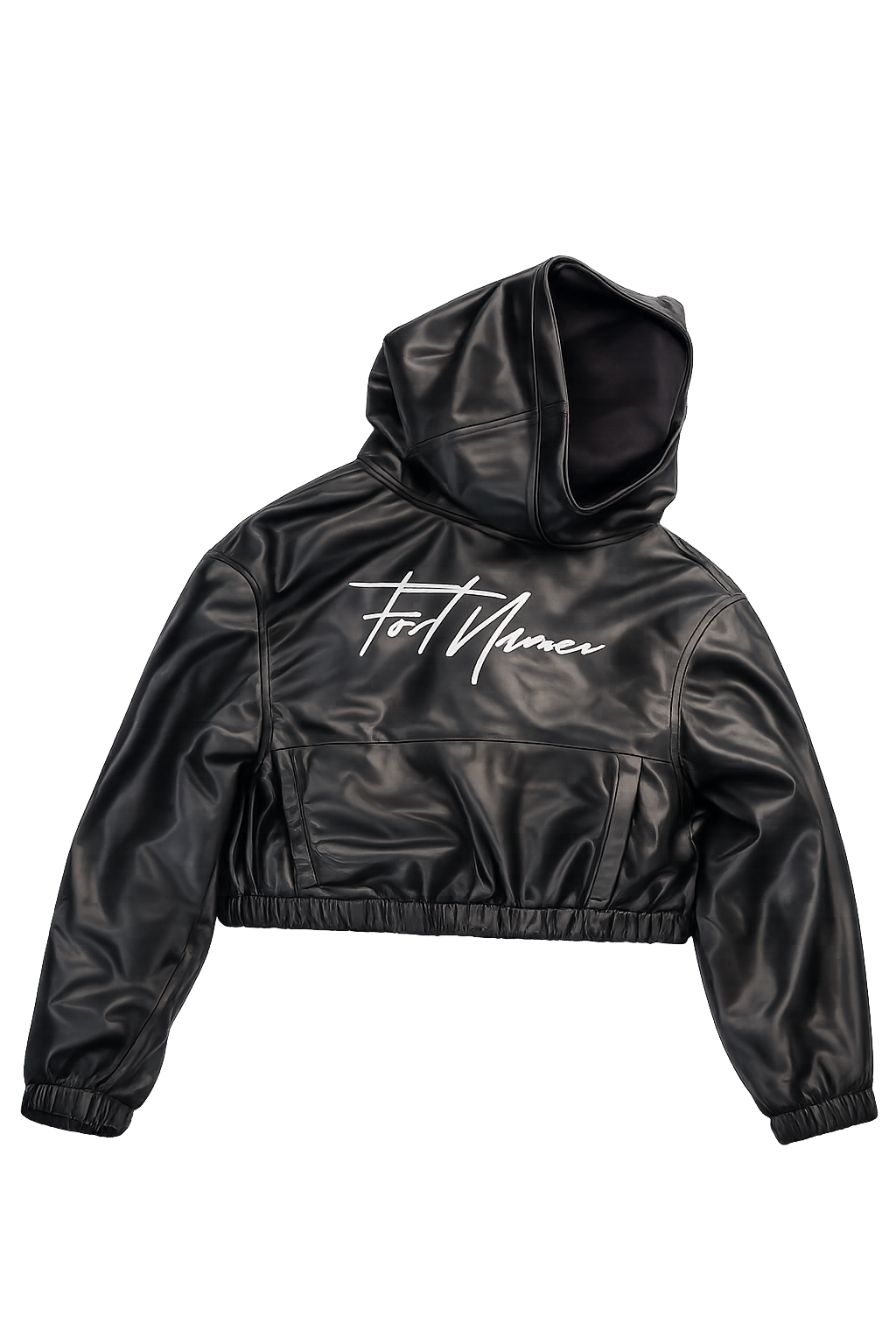 Ladies Vegan Leather Crop Jacket