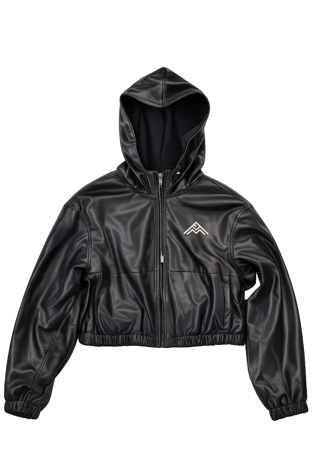 Ladies Vegan Leather Crop Jacket