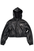 Ladies Vegan Leather Crop Jacket
