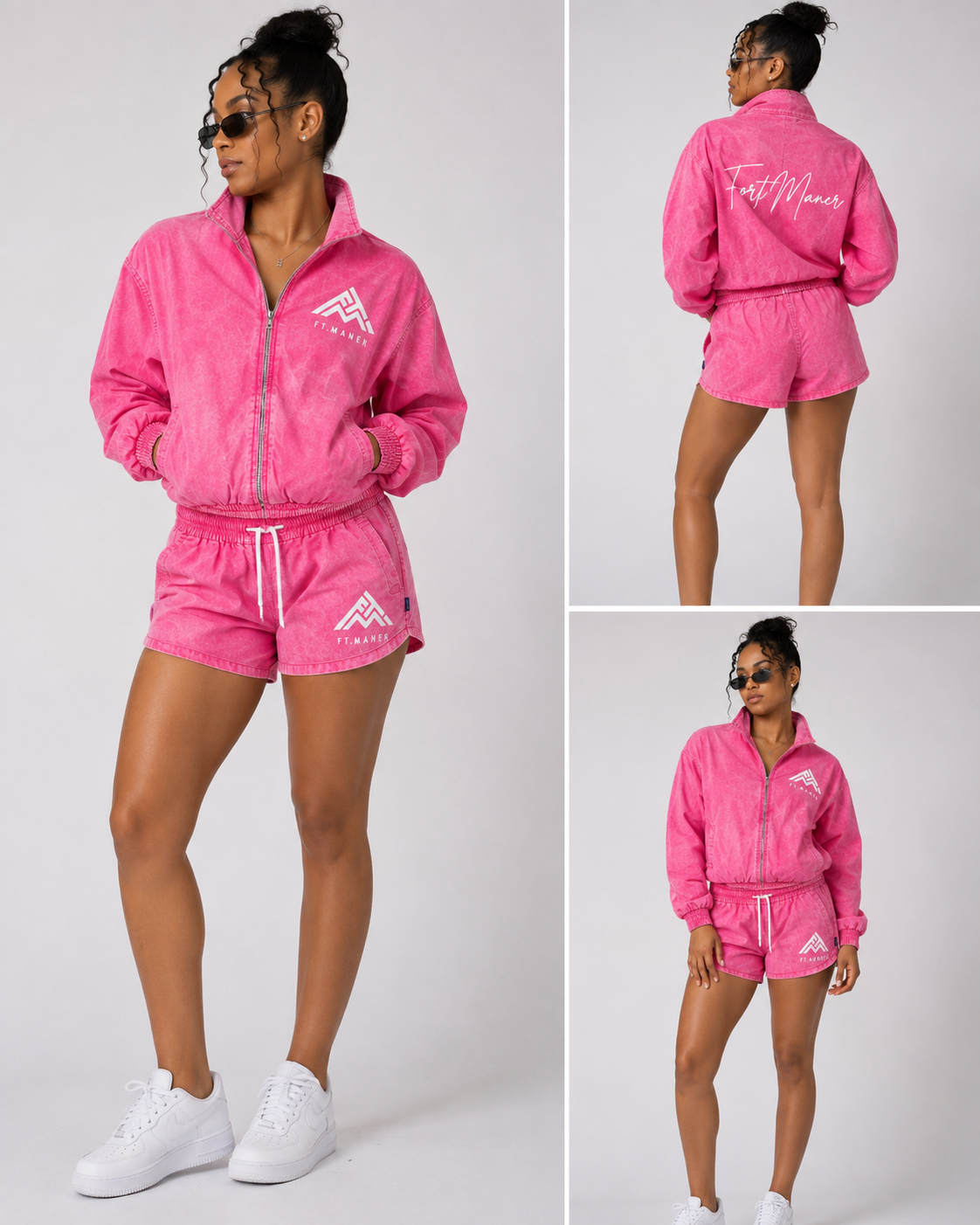 LADIES PINK ACID SHORT SET