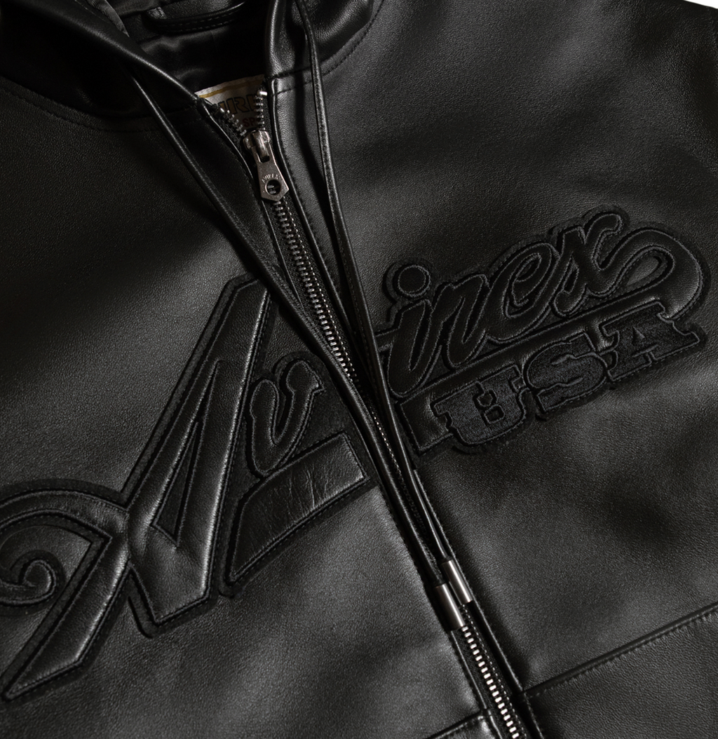 Avirex Script Leather Hoodie