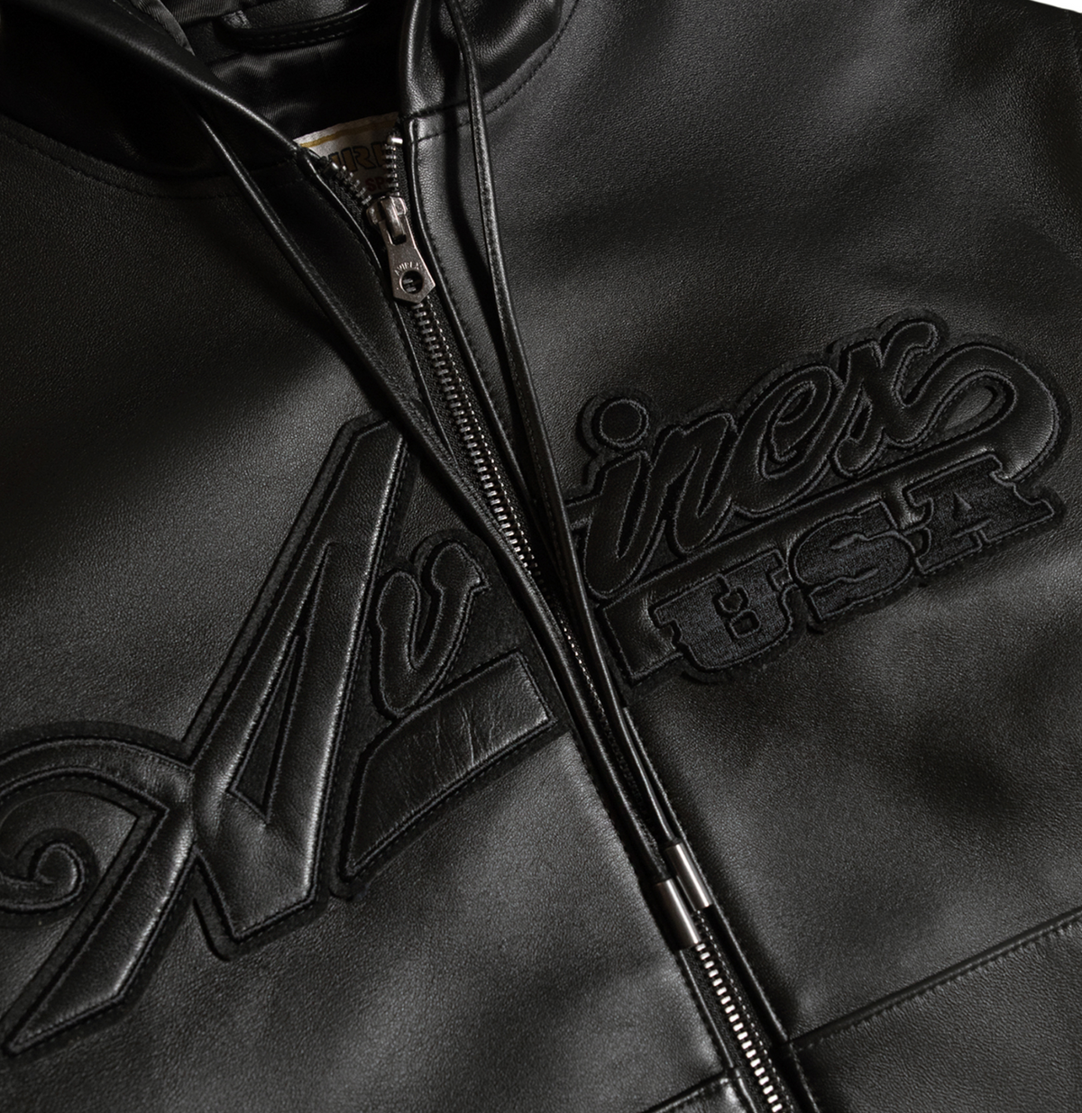 Avirex Script Leather Hoodie