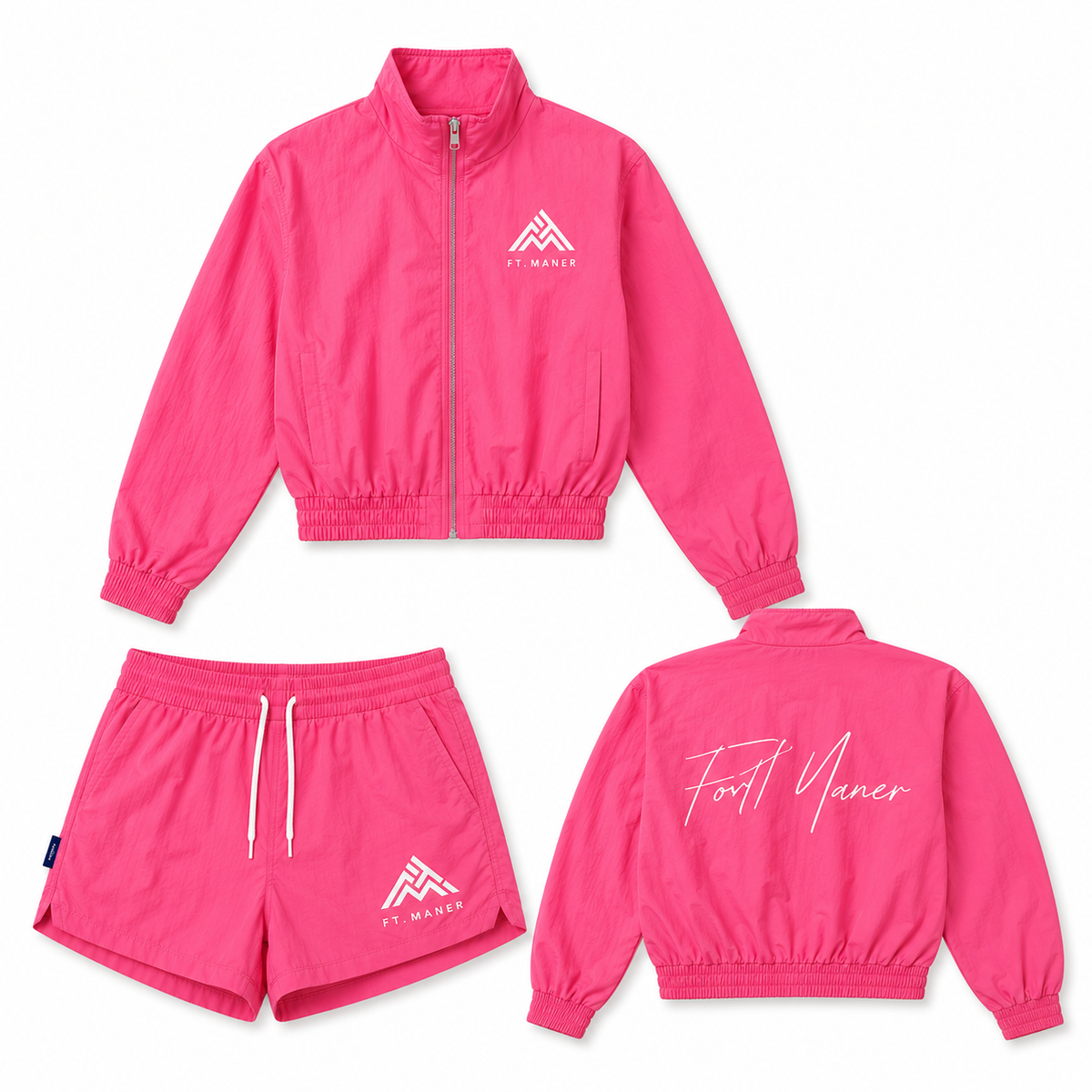 LADIES PINK ACID SHORT SET