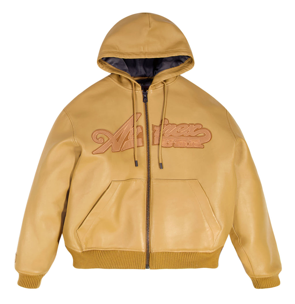 Avirex Script Leather Hoodie